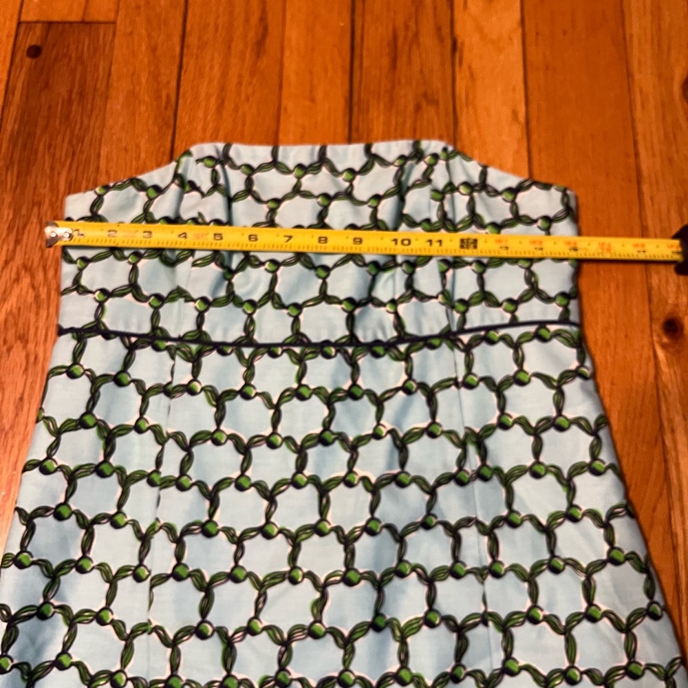 Lilly Pulitzer Strapless Mini Dress in Light Blue and Navy with Green Border - Picture 5 of 11